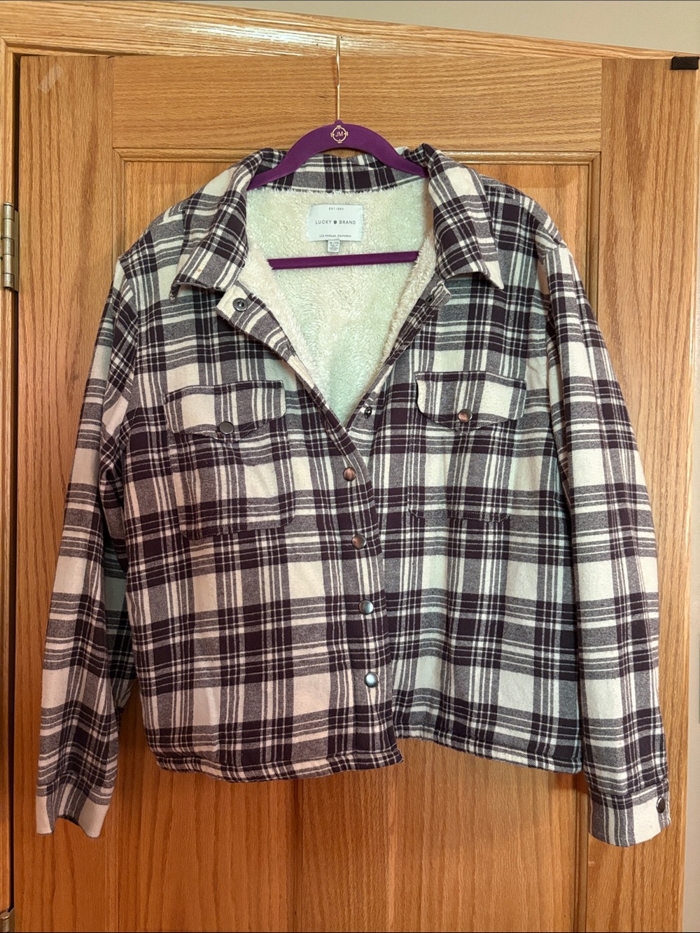 Lucky Brand Plaid Sherpa-Lined Jacket
